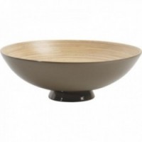 Cesta de frutas de bambú marrón, centro decorativo