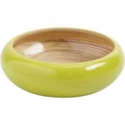 Green lacquered bamboo basket