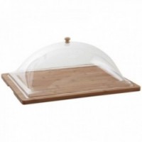 Bamboo cheese board with cloche