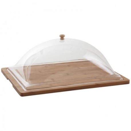 Bamboo cheese board with cloche