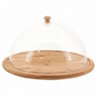 Round bamboo cheese tray with bell
