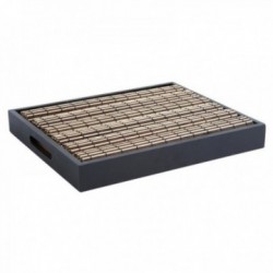 Lacquered black lacquered wood top + 6 bamboo placemats