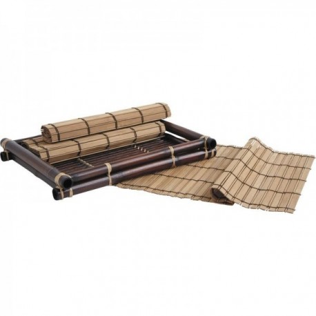 Bamboo tray + 4 bamboo placemats