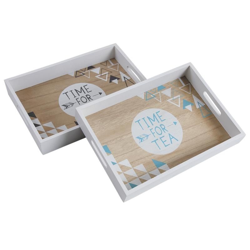 Grand Plateau Rond Noir Plateau à Thé En Bois Plateau De Nourriture