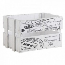 Caja de madera blanca envejecida "Paris"
