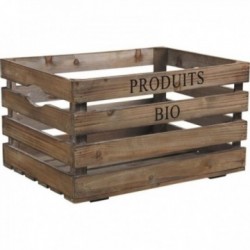 Caixa de madeira envelhecida "Produtos biológicos"