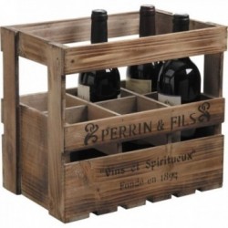 Caja para botellas de madera envejecida