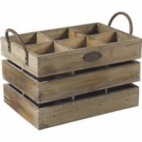 Aged wood wine bottle crate