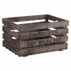 Caisse de rangement en bois "Produits du marché"