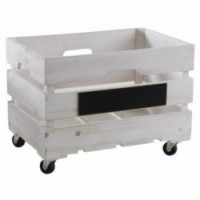 Wooden crate on wheels