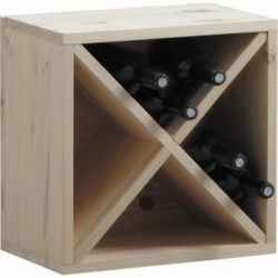 Casier à bouteilles de vin en bois d'épicéa