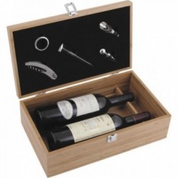 Caja para botellas de vino + 5 accesorios