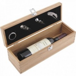 Caja para botellas de vino + 4 accesorios