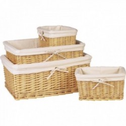 Natural wicker storage baskets