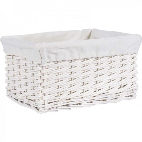 White lacquered wicker basket