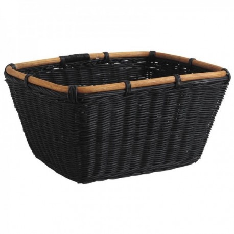 Storage basket in black stained rattan