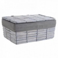 Gray wicker boxes with lid