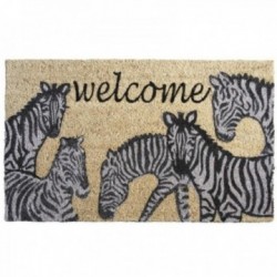 Välkommen zebror dörrmatta