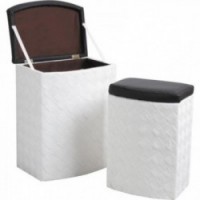 Laundry boxes with white seat