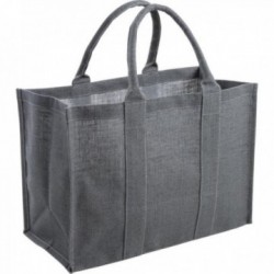 Shopping bag in juta plastificata grigia