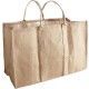 Beige Jute Log Bag Cart Storage Almacenamiento de leña Transporte Chimenea Robusto