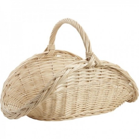 Biały wiklinowy kosz