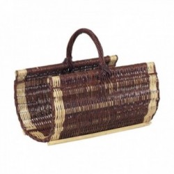 Raw wicker log basket