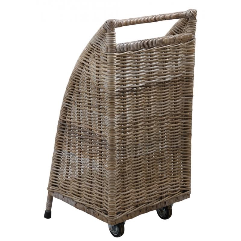 Carrello portatronchi su ruote in poelet grigio - Boisnature'l