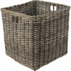 Pack of 3 Crowded Log Bowels in Potte: Natural Braided Wood Baskets & Rectangular Fireplace Storage