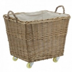 Wicker wheeled basket