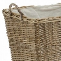 Wicker wheeled basket