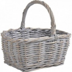 Gray wicker child basket