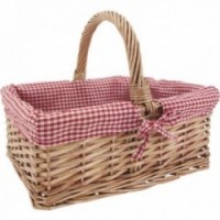 Wicker basket with gingham lining