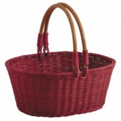 Red tinted rattan basket