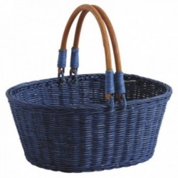 Blue tinted rattan basket