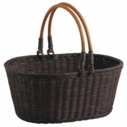 Brown stained rattan basket