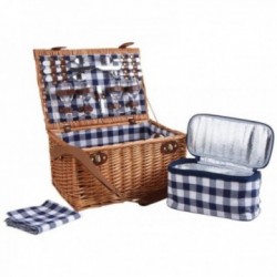 Insulated wicker picnic basket 4 people