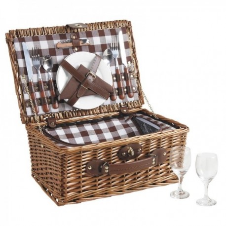 Insulated picnic basket for 2 people