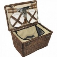 Insulated wicker picnic basket