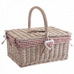 Wicker picnic basket 2 lids