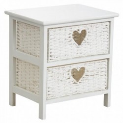 White bedside table in...
