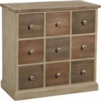 Chest of 9 drawers in solid pine