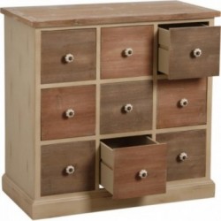 Chest of 9 drawers in solid pine