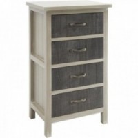Chest of 4 drawers in gray wood