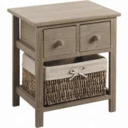 Wooden bedside table with 3...