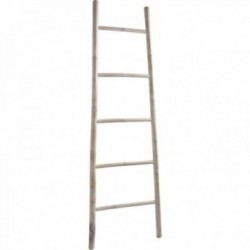 White bamboo towel ladder