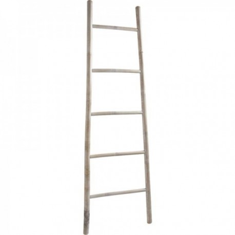 White bamboo towel ladder