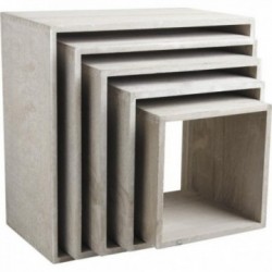 Etagères cube en bois gris