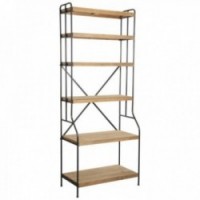 Teollinen hylly puulla ja metallilla