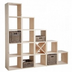 Shelf 5 cubes in raw wood
